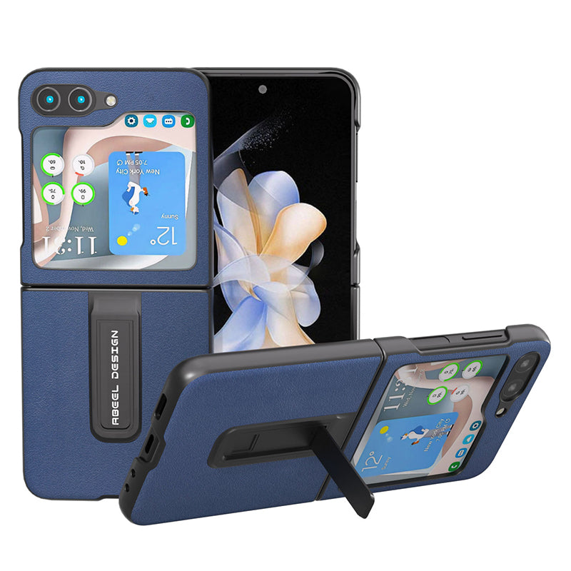 ABEEL For Samsung Galaxy Z Flip5 5G Kickstand Nappa Texture Case Originální kryt na PC z hovězí kůže ABEEL For Samsung Galaxy Z Flip5 5G Kickstand Nappa Texture Case Originální kryt na PC z hovězí kůže